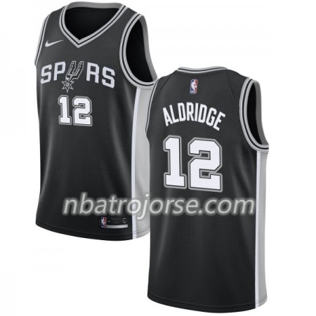 Män San Antonio Spurs Tröja LaMarcus Aldridge 12 Nike 2017-18 Svart Swingman